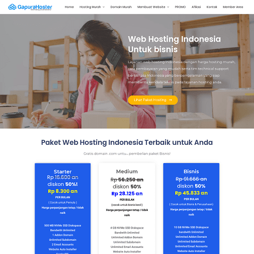 Gapurahoster - Web Hosting Indonesia untuk bisnis, perusahaan & toko online - Web Hosting Murah Indonesia