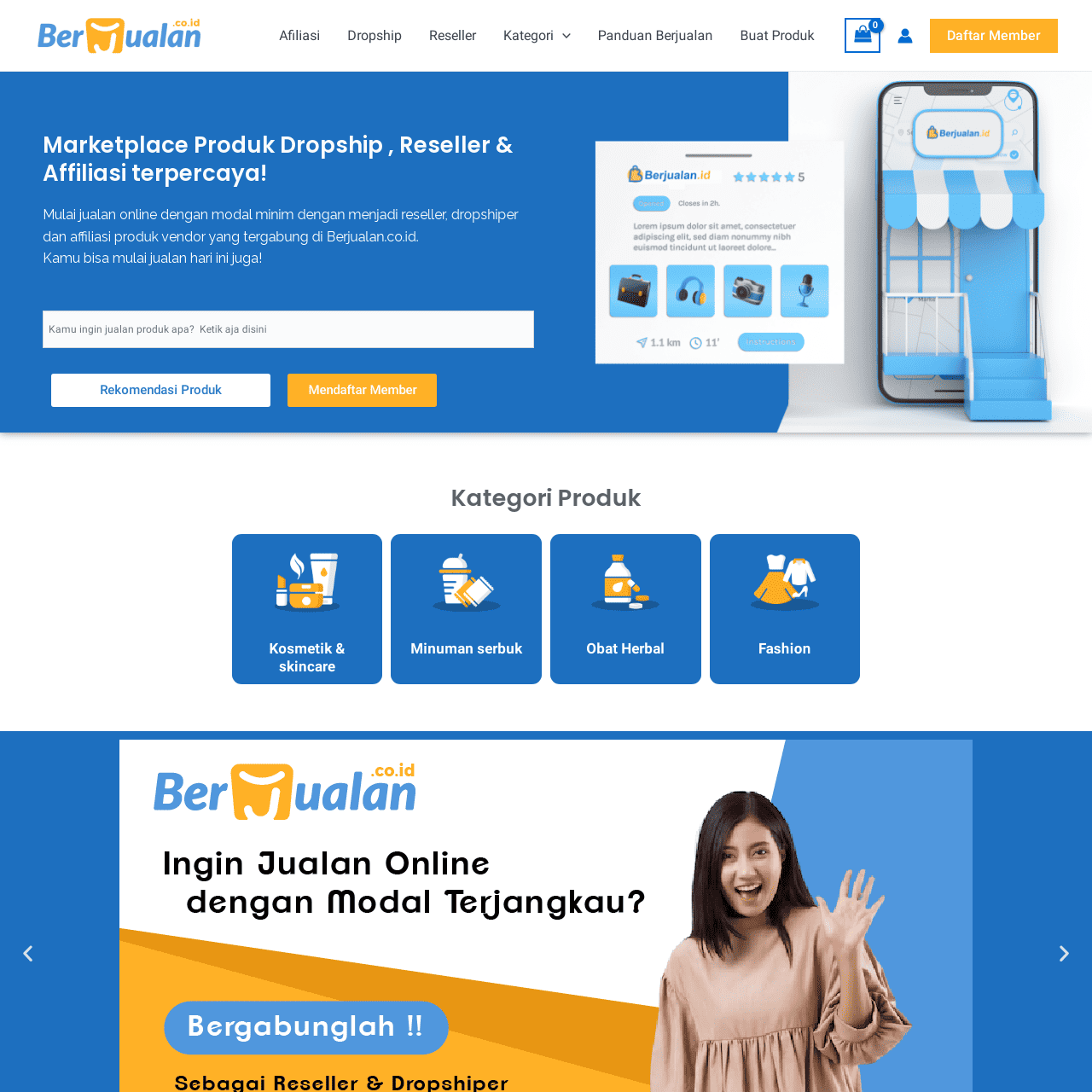 Berjualan – Marketplace Produk Dropship Terpercaya